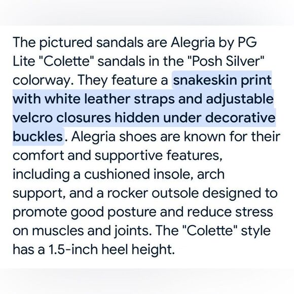 Alegria COLETTE White Metallic Silver Reptile Strappy Support Slide Sandals - Picture 2 of 16